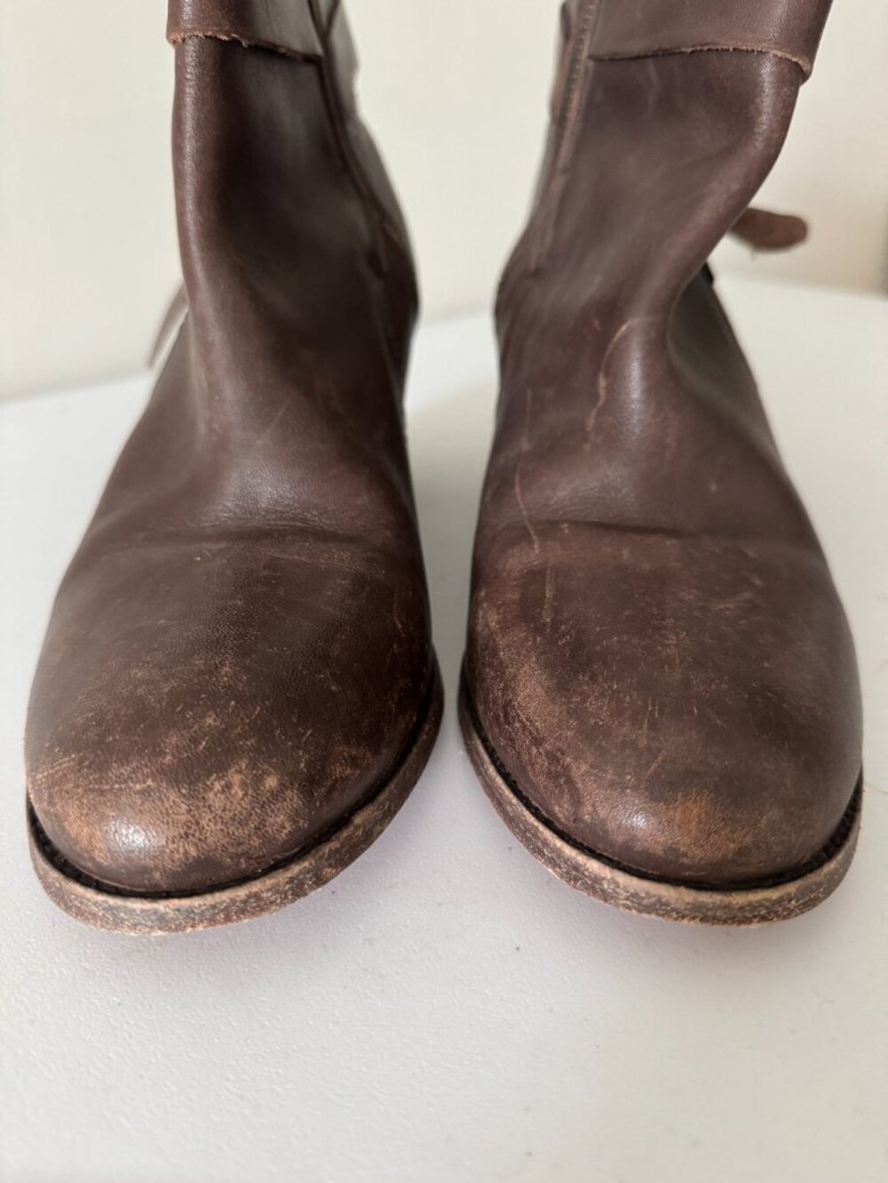 Frye Malorie Knotted Short Heeled Bootie Womens 9.5M Brown Leather 76117, 347611 - Picture 4 of 15